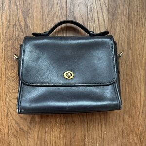 COACH Black Leather Court Bag NO STRAP INCLUDED